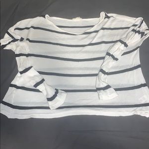 Black and white striped croptop